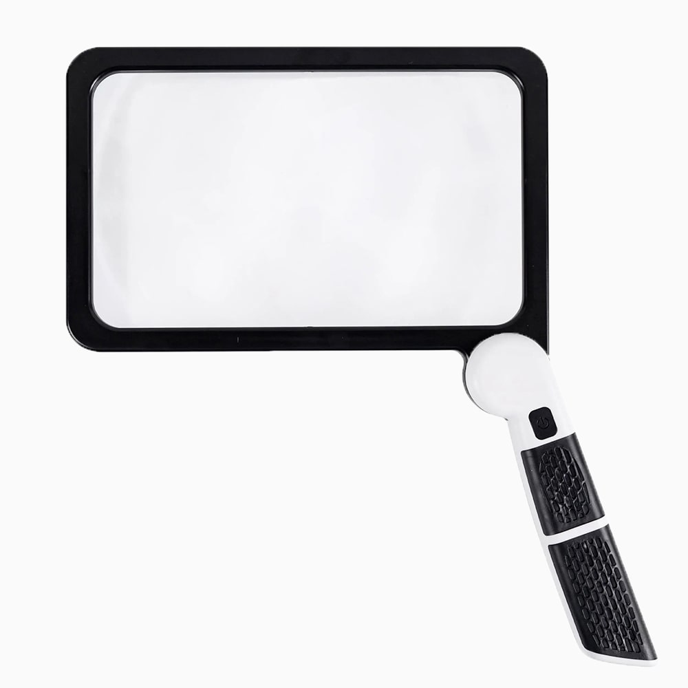 Brehn | Volledige Handheld Vergrootglas – 5X Vergroting, LED-verlicht vergrootglas met 3 modi, ideaal voor het lezen van boeken en voor senioren