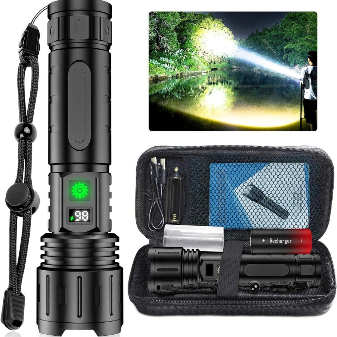 LumaBeam – Oplaadbare LED-zaklamp van 100.000 lumen met powerbank