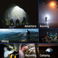 Skanto | LED Hoofdlamp X3 – Waterdichte & Oplaadbare Hoofdlamp voor Hardlopen, Wandelen & Buitenavonturen