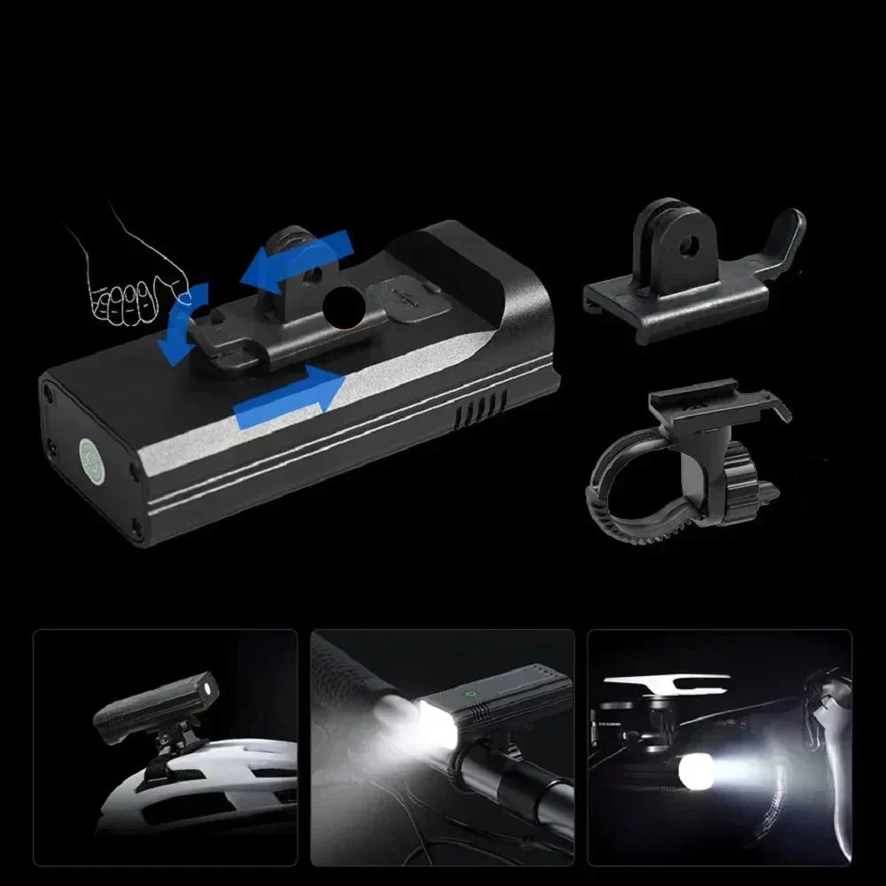 ROADGLOW X – 5000 Lumen Fietslamp met 12 LED's en oplaadbare USB-C-accu