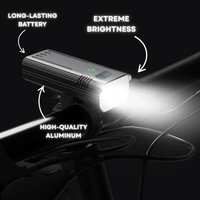 ROADGLOW X – 5000 Lumen Fietslamp met 12 LED's en oplaadbare USB-C-accu