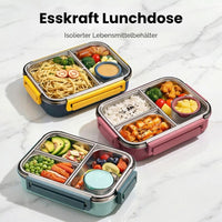 Lunchbox | Thermobakjes voor eten | Roestvrijstalen lunchbox met vakjes | Warmhoudbak | Esskraft