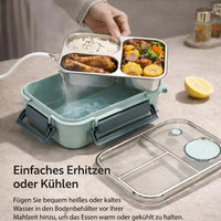 Lunchbox | Thermobakjes voor eten | Roestvrijstalen lunchbox met vakjes | Warmhoudbak | Esskraft