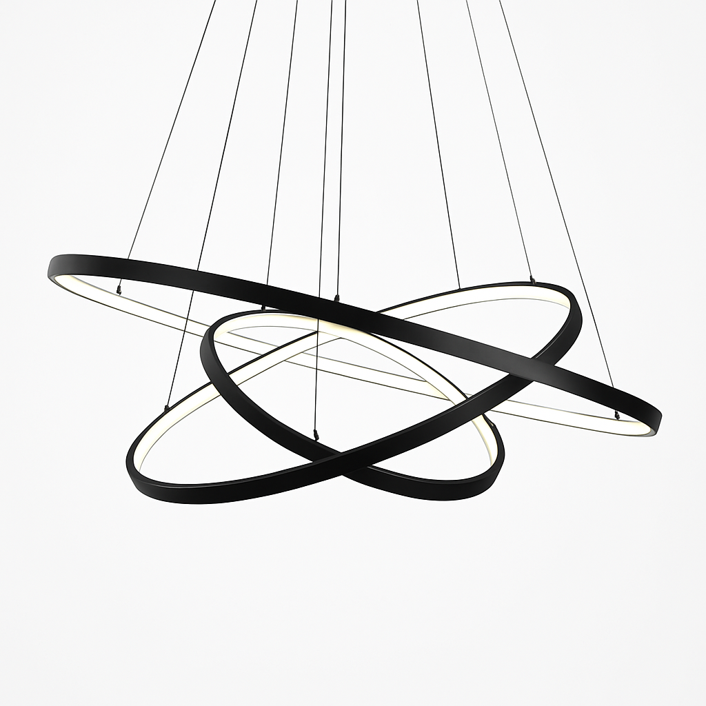 Lustre design met LED-hangringen Deco
