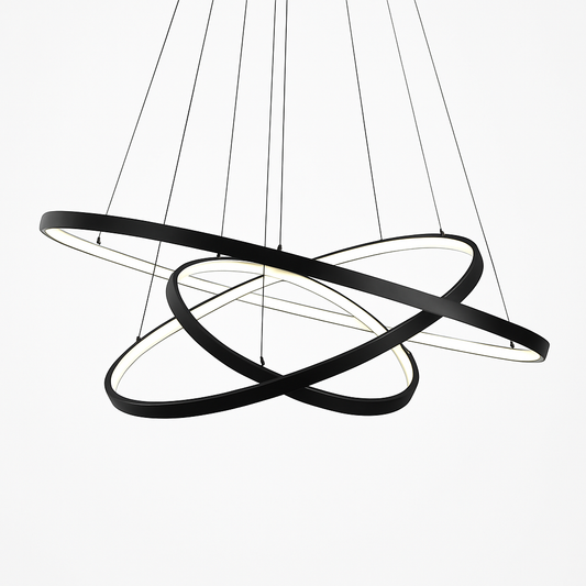Lustre design met LED-hangringen Deco