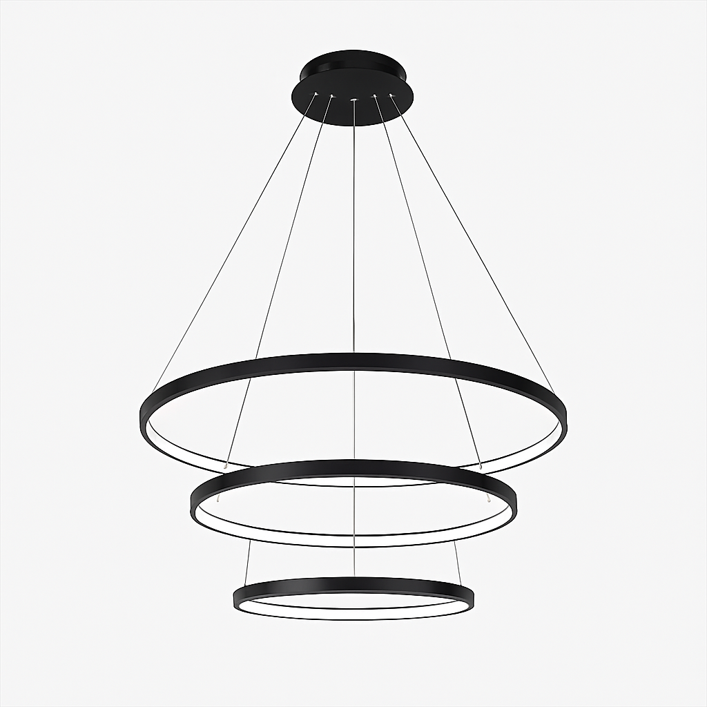 Lustre design met LED-hangringen Deco