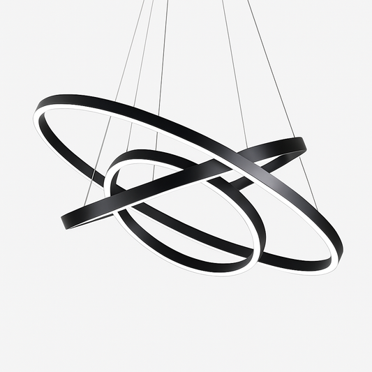 Lustre ontwerp met verweven cirkels (zwart of wit)