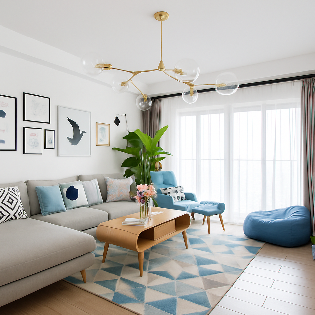 Gouden design kroonluchter met glazen bollen Lindsey