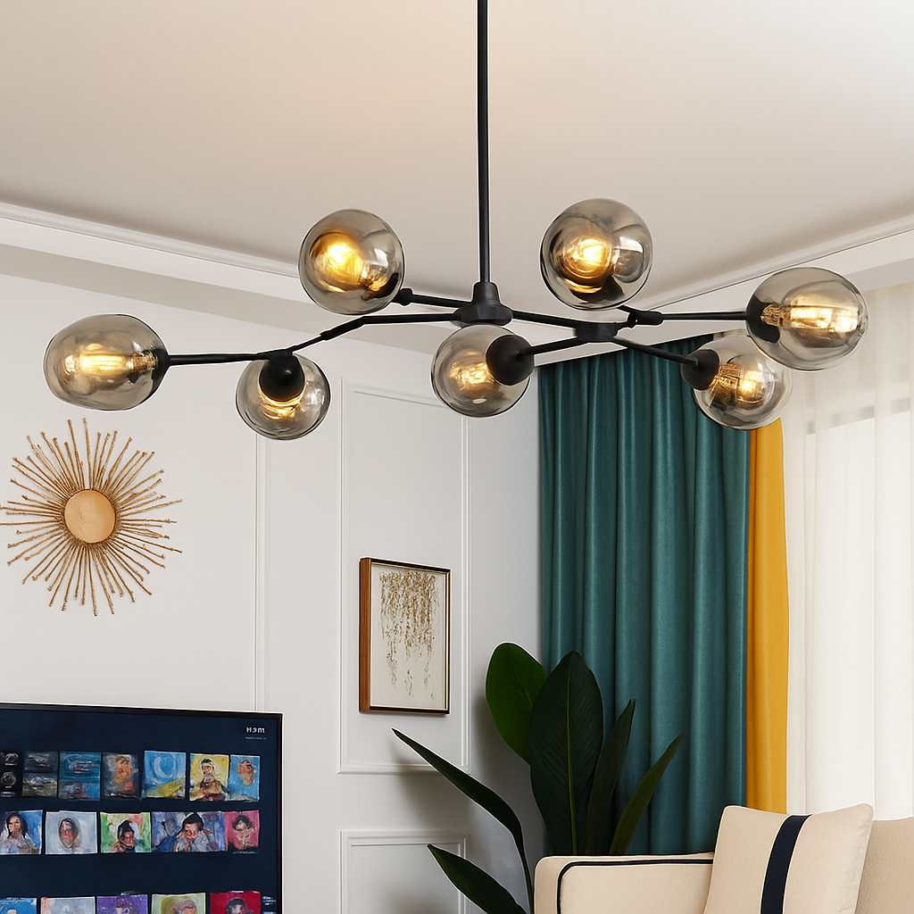 Luxe LED-design met metalen takken en glazen bollen Beans