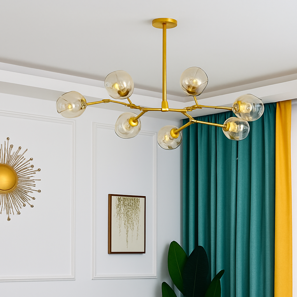 Luxe LED-design met metalen takken en glazen bollen Beans