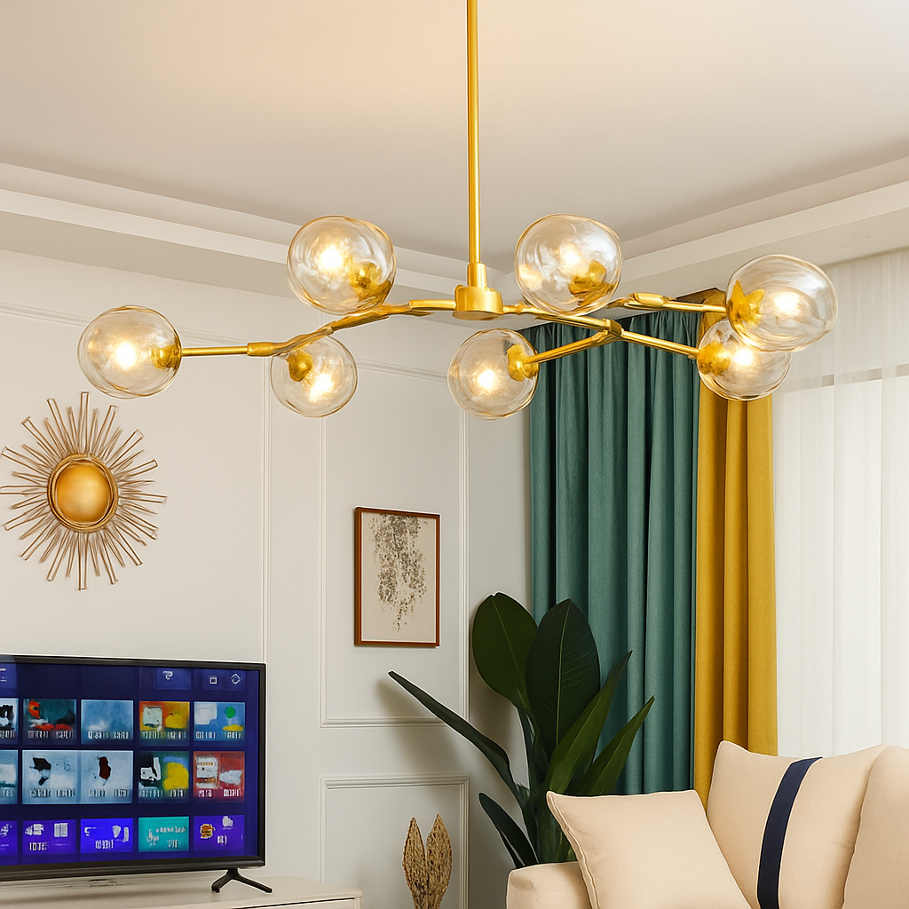 Luxe LED-design met metalen takken en glazen bollen Beans