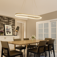 Lustre LED design hanglamp in afgerond aluminium