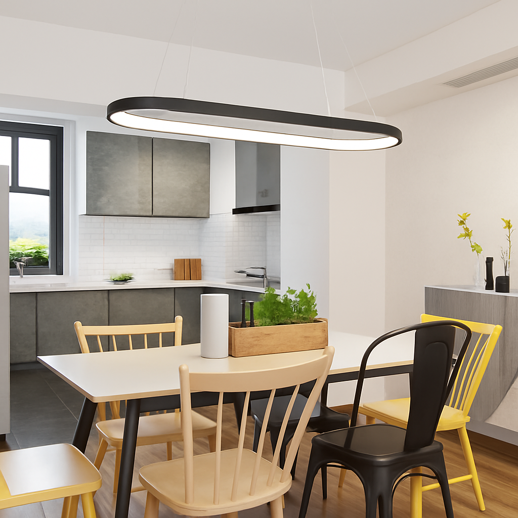 Lustre LED design hanglamp in afgerond aluminium