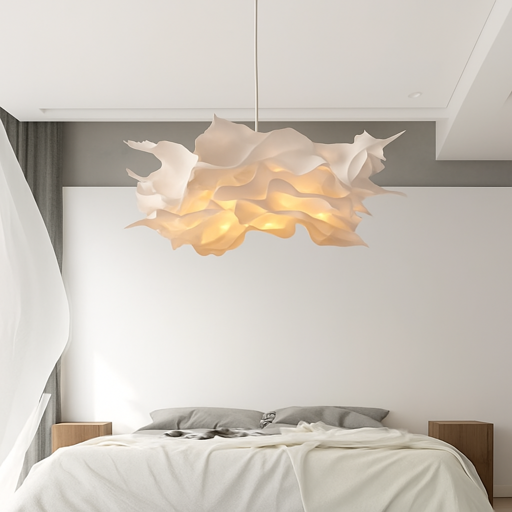 Witte papieren design bloem kroonluchters