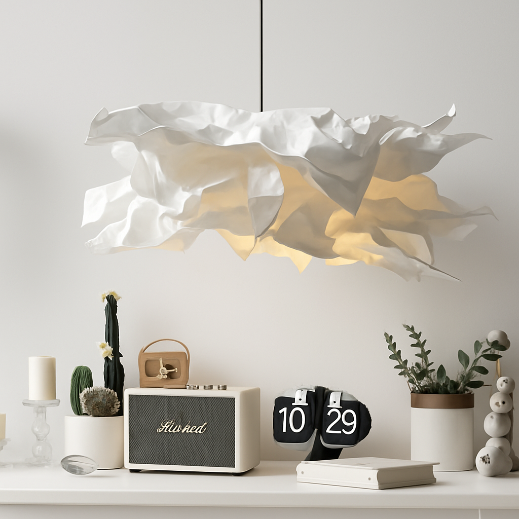Witte papieren design bloem kroonluchters