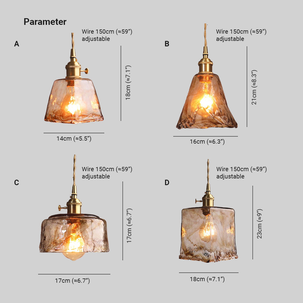 Zina Hanglamp Glas&Messing