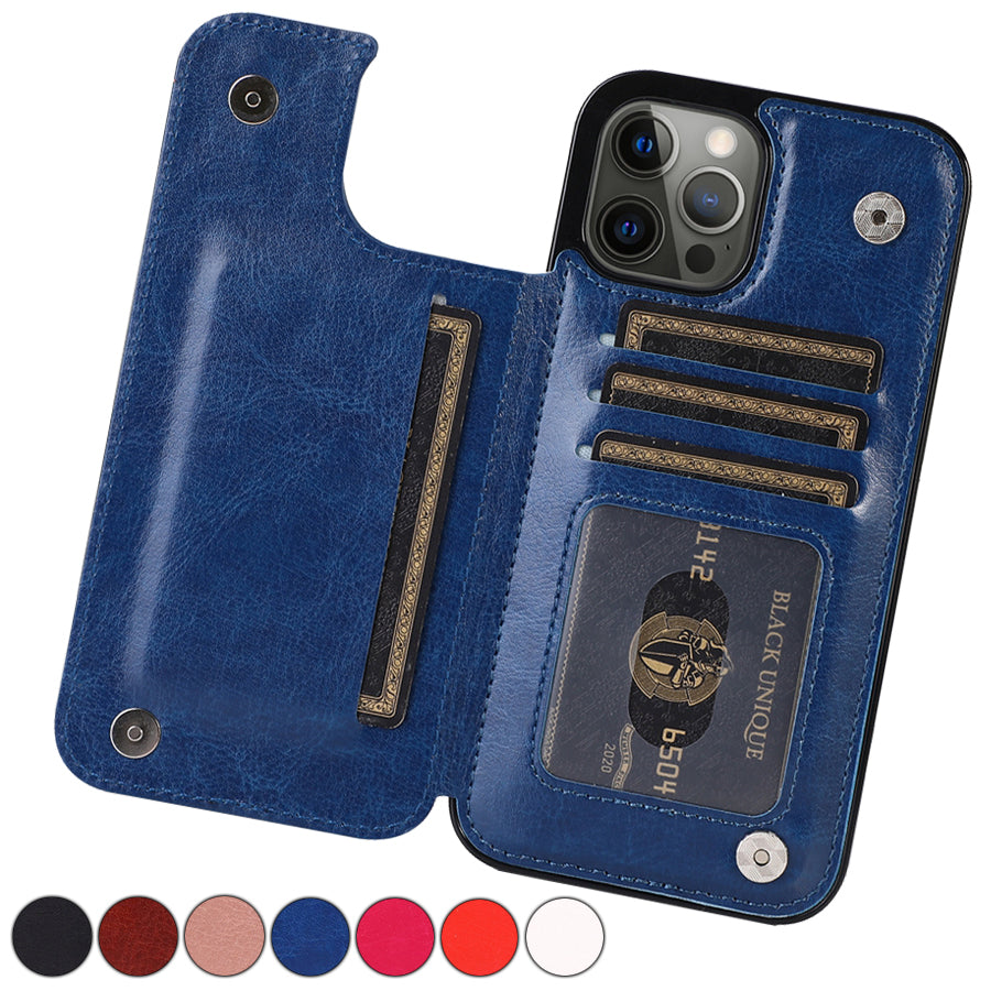 LeatherGuard | Elegante Leren Hoes met Kaartsleuven en Magnetische Sluiting | Vanero