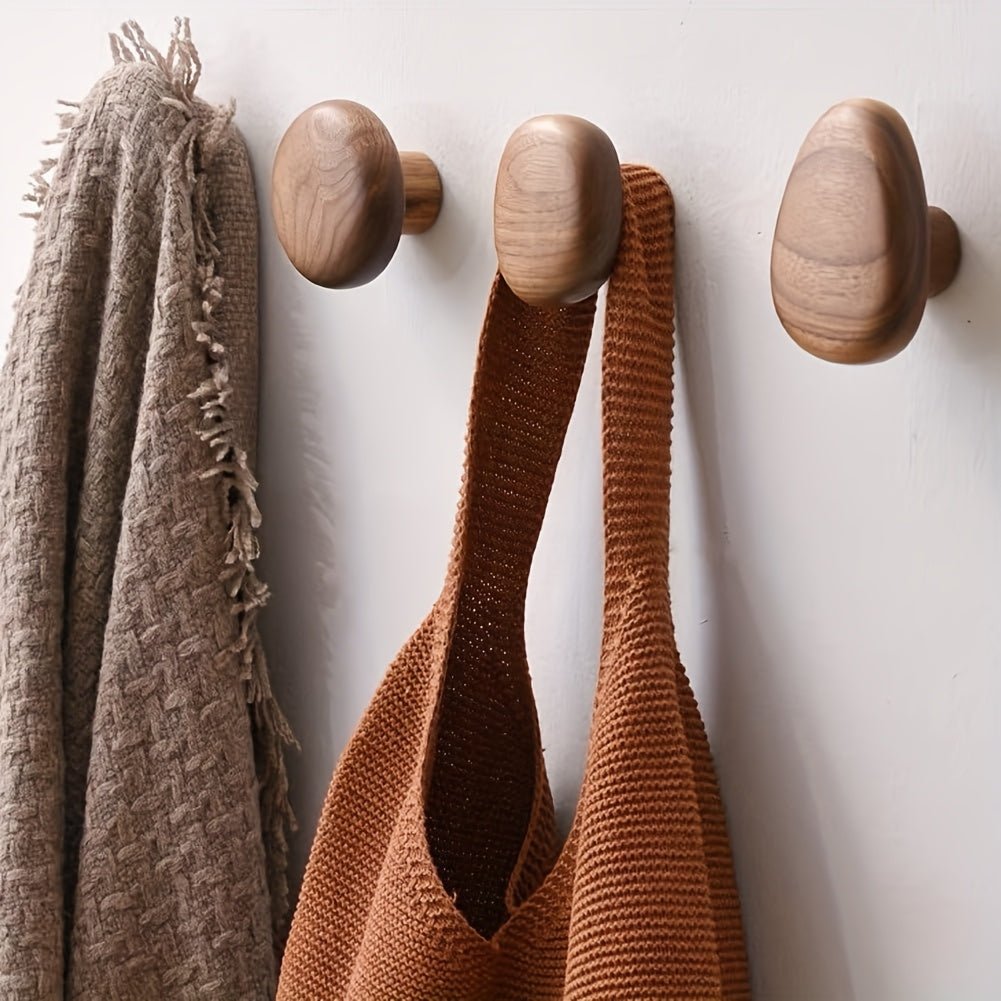 Houten Wandhaken Set Ronde Vorm Wandgemonteerde Jashaken