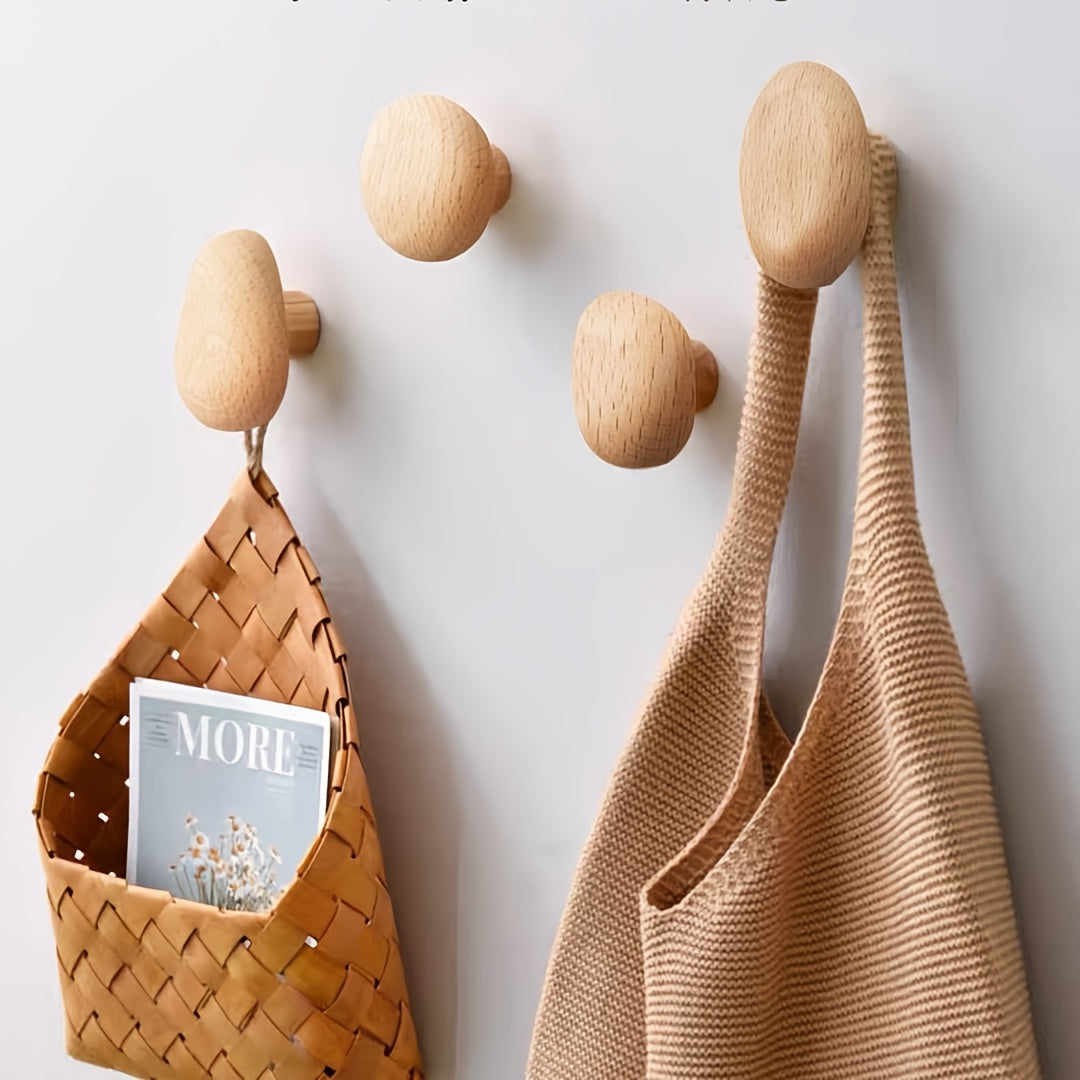 Houten Wandhaken Set Ronde Vorm Wandgemonteerde Jashaken