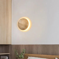Amber Loft Travertine Ronde Wandlamp