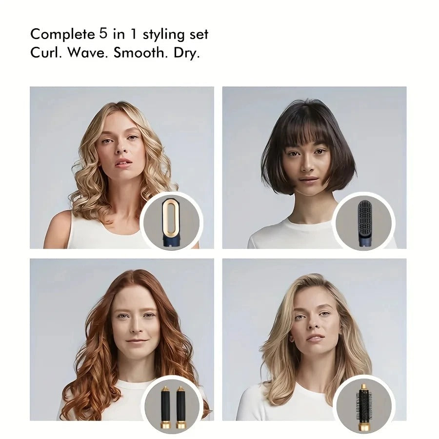 Glossify 5-in-1 haarstyler | 1000 W föhnborstel met ionentechnologie