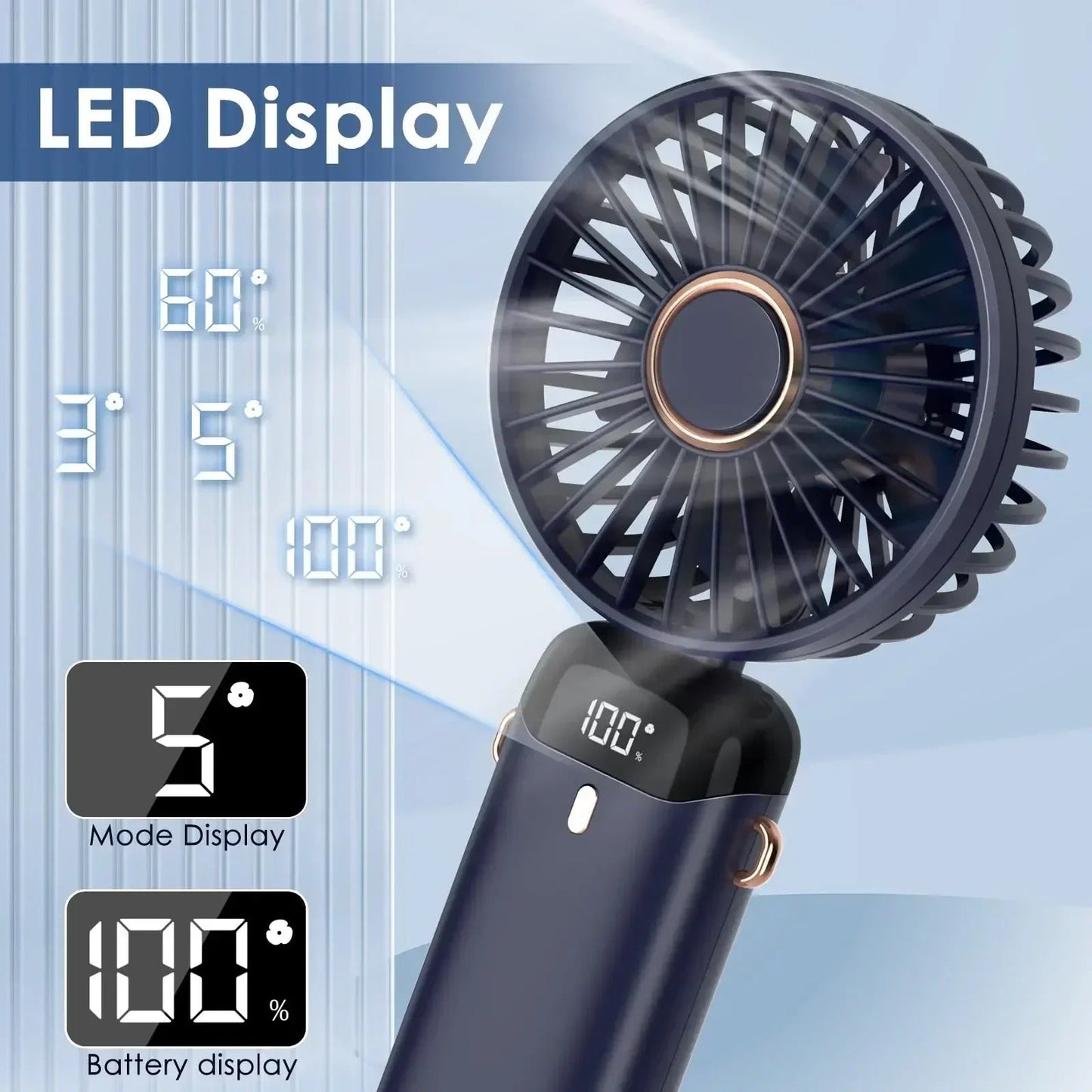 5000mAh Draagbare Opladbare Ventilator