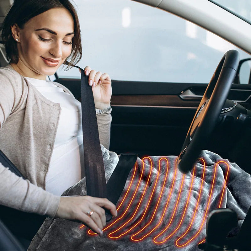 Elektrische Verwarmde Autodeken 12V | Zachte verwarmingsmat voor stoelen en koud weer