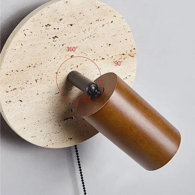 Travertine Moderne Rotatable Bedlamp Wandlamp