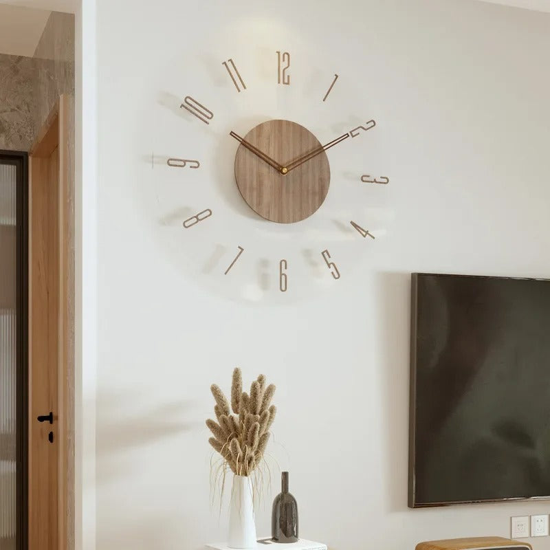 Skanto | Moderne wandklok van hout – Minimalistisch en elegant design voor de woonkamer