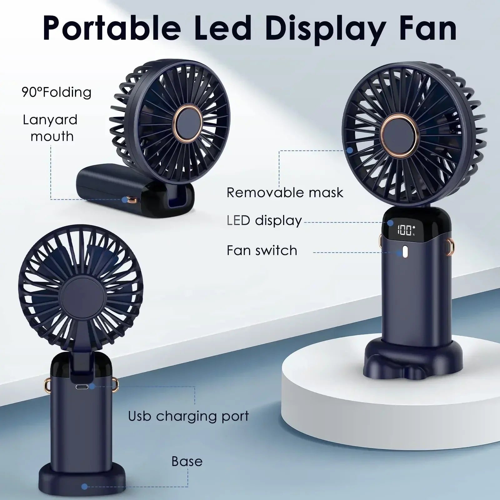 5000mAh Draagbare Opladbare Ventilator