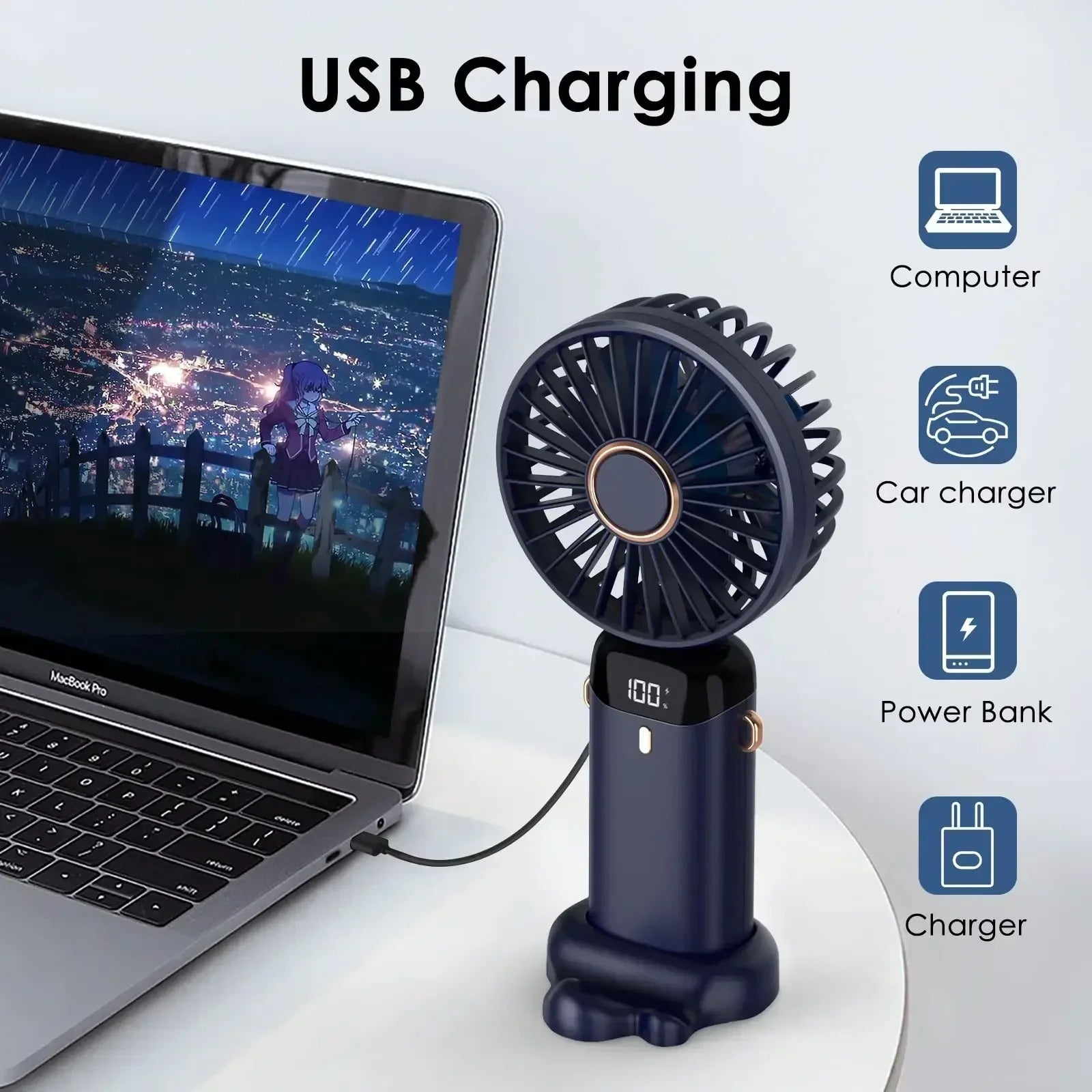 5000mAh Draagbare Opladbare Ventilator