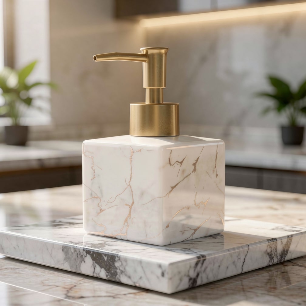 Marmoren zeepdispenser voor keuken of badkamer | Marmora