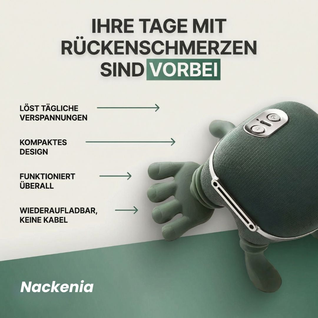 Massageapparaat voor nek en schouders | Nekmassage thuis voor soepele spieren | Nackenia