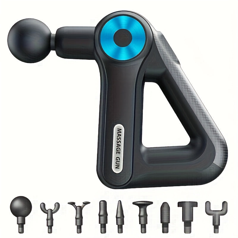 Massagepistool met 9 opzetstukken | Massageapparaat voor nek, rug, voeten en meer | Massage Gun | Pulsevia