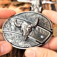 Metalen Ovale Cowboys Gürtelschnalle