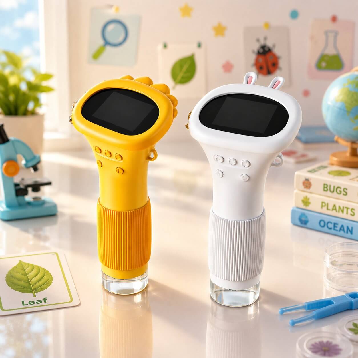 Mikroscoop voor Kinderen | Kindermikroscoop met Digitale Weergave | Kleinlinse