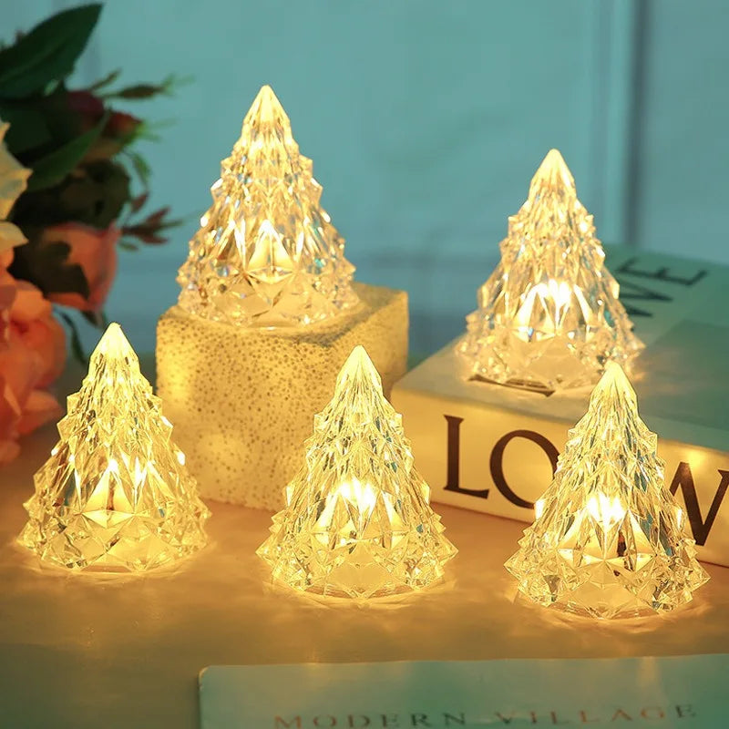 Mini kerstboom van kristal | Verlichte kerstdecoratie | KristalBoom (5 stuks)