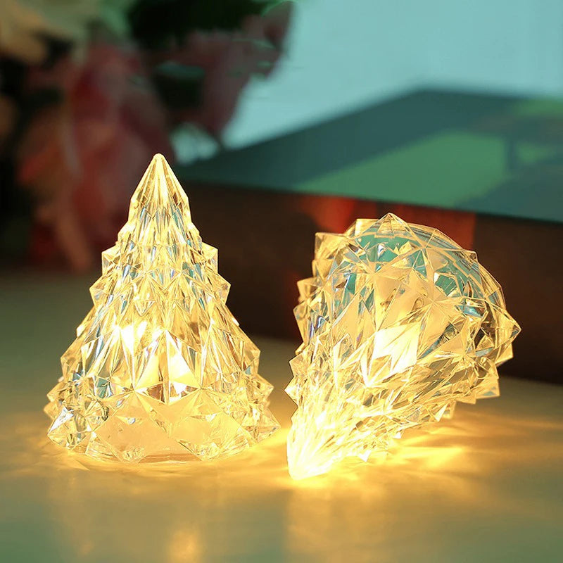Mini kerstboom van kristal | Verlichte kerstdecoratie | KristalBoom (5 stuks)