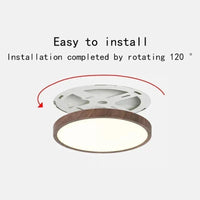 Ronde ultratunne plafondlamp met houtafwerking en LED, 30 cm of 40 cm