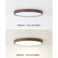 Ronde ultratunne plafondlamp met houtafwerking en LED, 30 cm of 40 cm