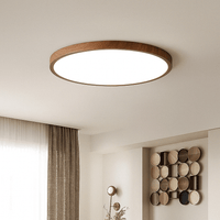 Ronde ultratunne plafondlamp met houtafwerking en LED, 30 cm of 40 cm