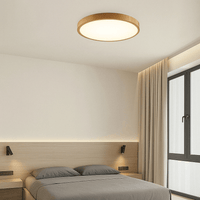 Ronde ultratunne plafondlamp met houtafwerking en LED, 30 cm of 40 cm