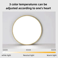 Ronde ultratunne plafondlamp met houtafwerking en LED, 30 cm of 40 cm
