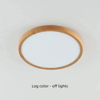 Ronde ultratunne plafondlamp met houtafwerking en LED, 30 cm of 40 cm
