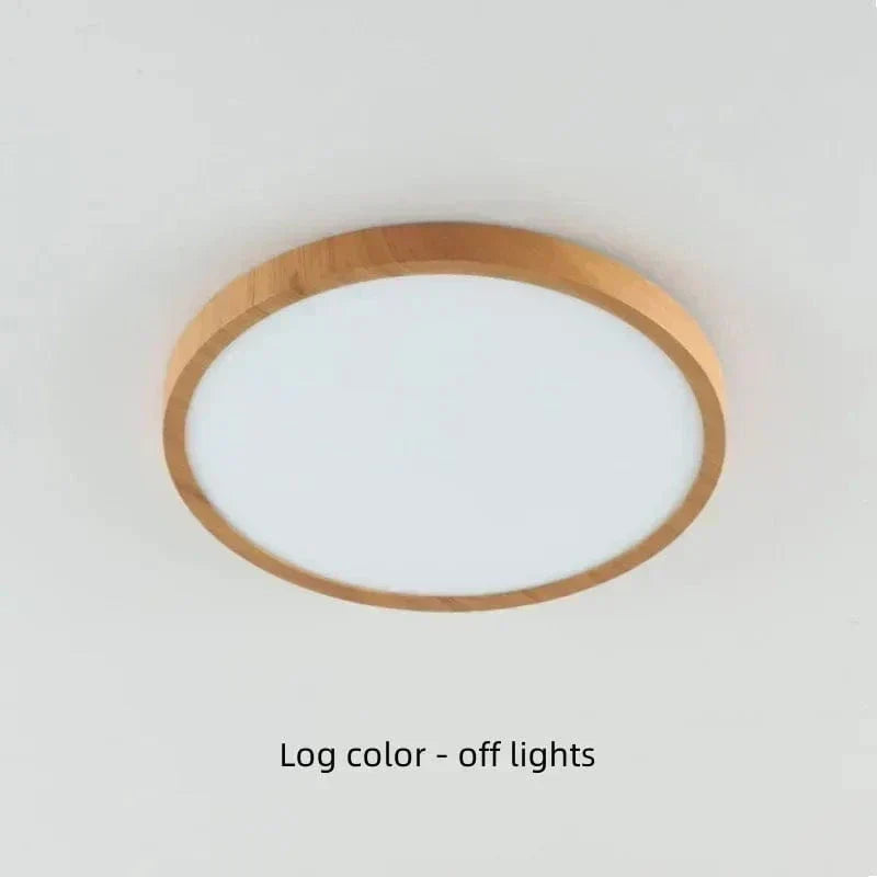 Ronde ultratunne plafondlamp met houtafwerking en LED, 30 cm of 40 cm