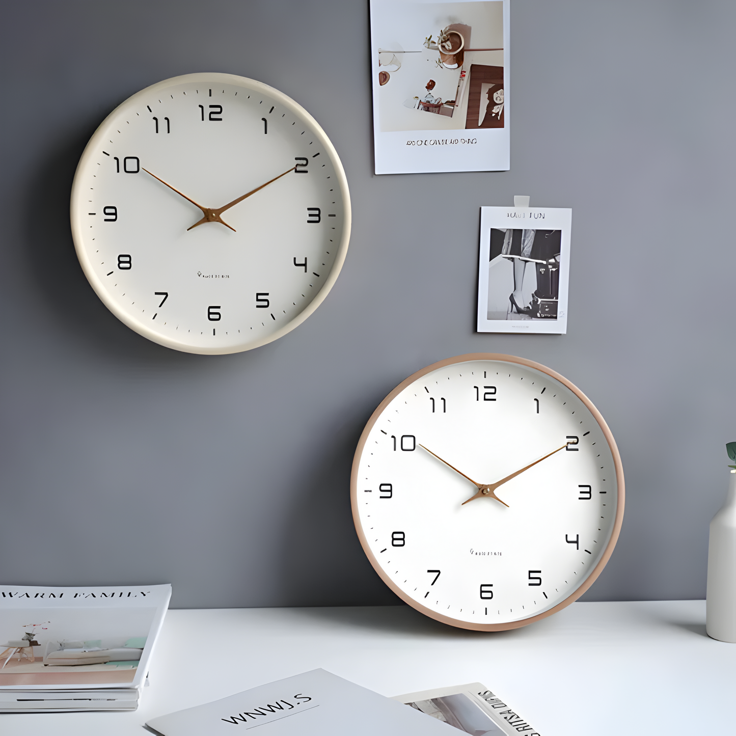 Stilstaande Houten Wandklok | Modern Rond Ontwerp