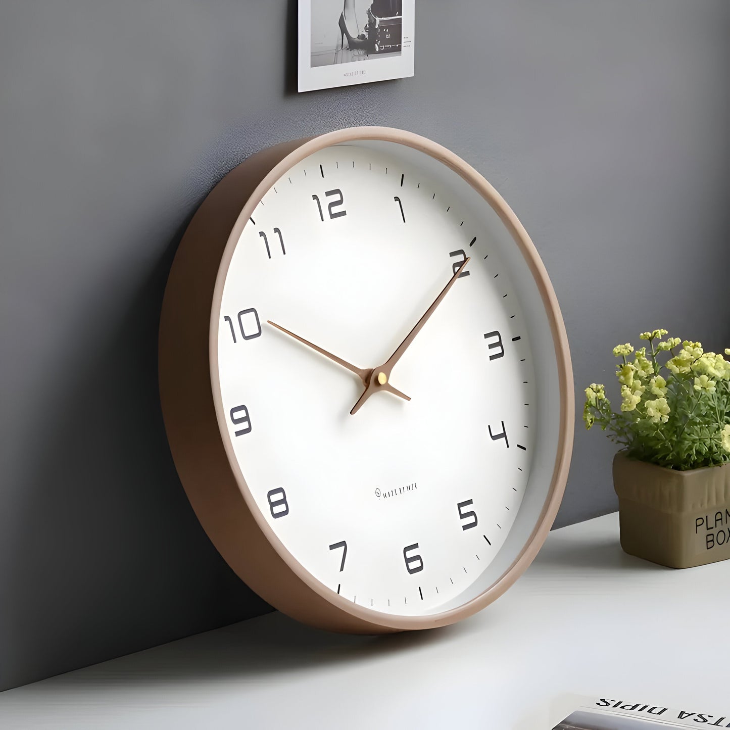 Stilstaande Houten Wandklok | Modern Rond Ontwerp