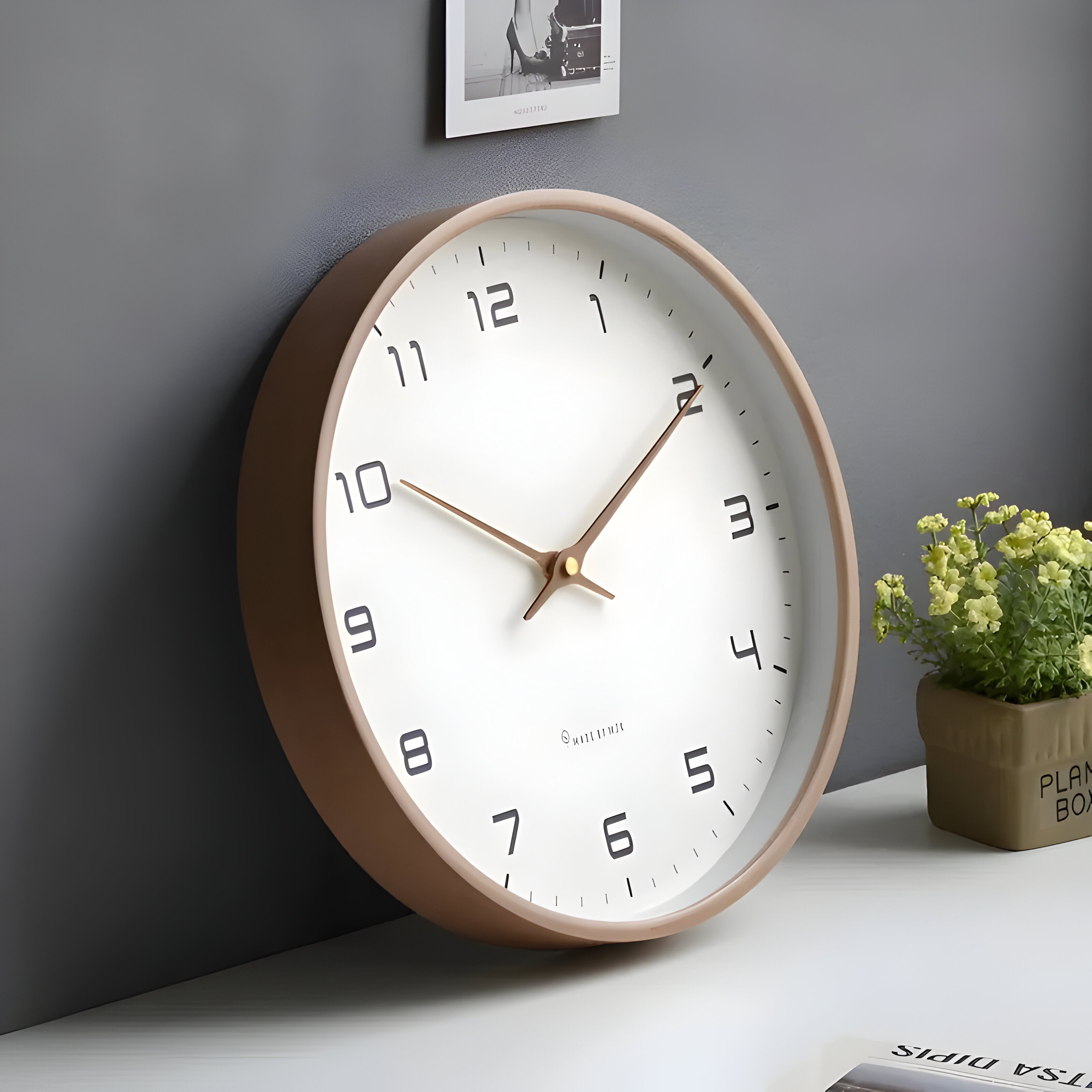 Stilstaande Houten Wandklok | Modern Rond Ontwerp