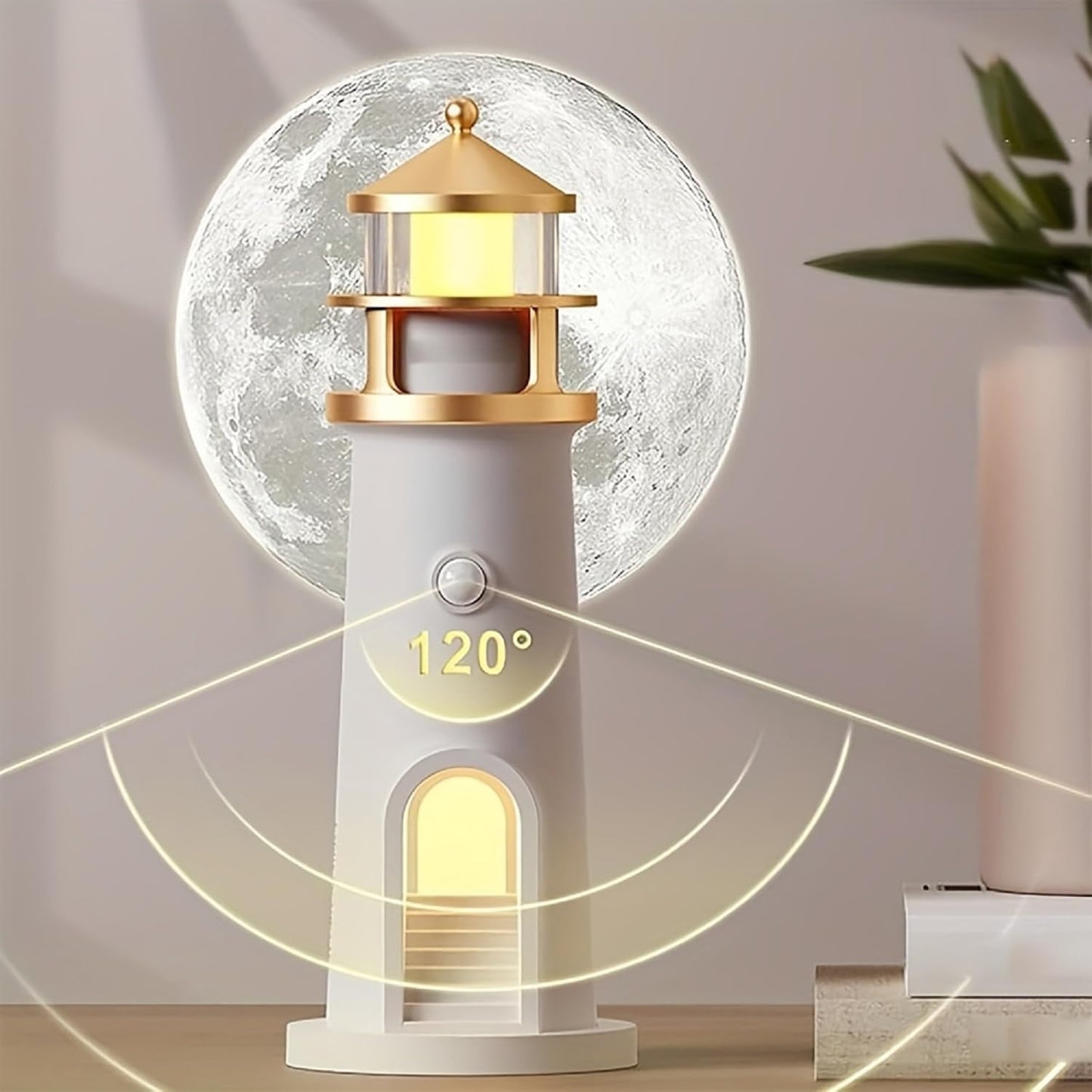 Maanslicht Projector Lamp | Vuurtoren Nachtlamp met Bluetooth Speaker | Lunavara