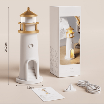 Maanslicht Projector Lamp | Vuurtoren Nachtlamp met Bluetooth Speaker | Lunavara